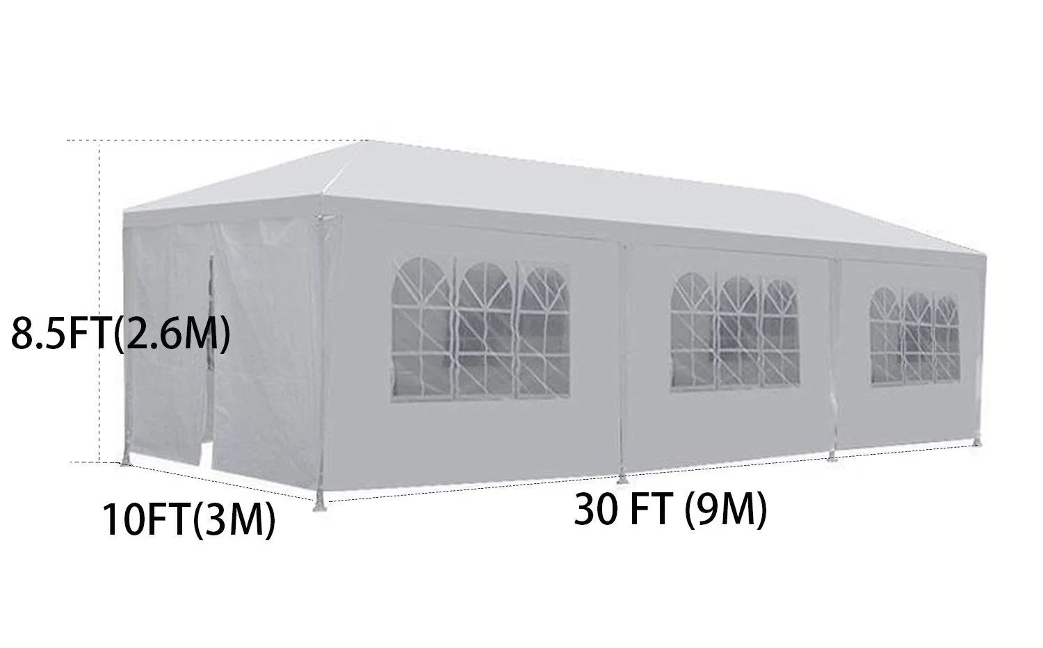 FDW 30' x 10' White Event Outdoor Canopy