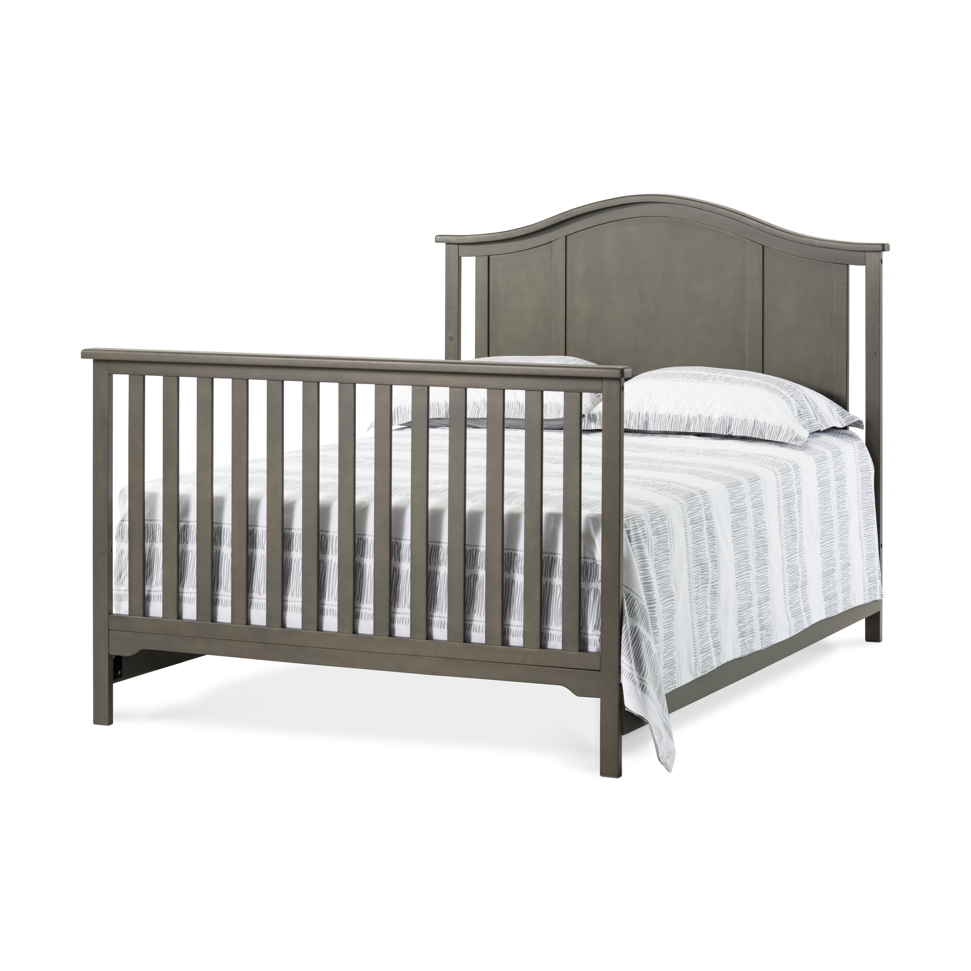 Child Craft Cottage Arch Top 3-Piece Nursery Set with 4-in-1 Convertible Crib, 3-Drawer Dresser, and Changing Table Topper (Dapper Gray)
