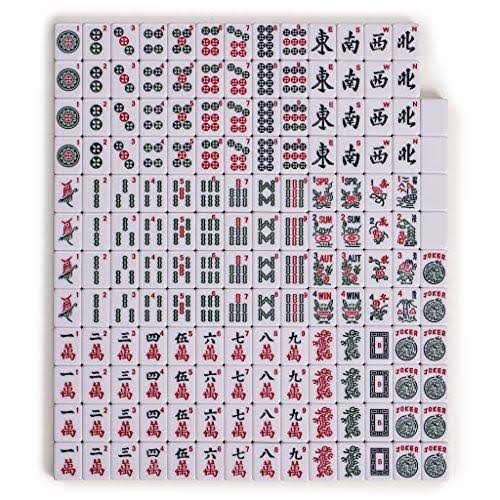 Yellow Mountain Imports American Mahjong Set with 166 Tiles, Soft Case, Racks with Pushers, and Accessories, Pattaya