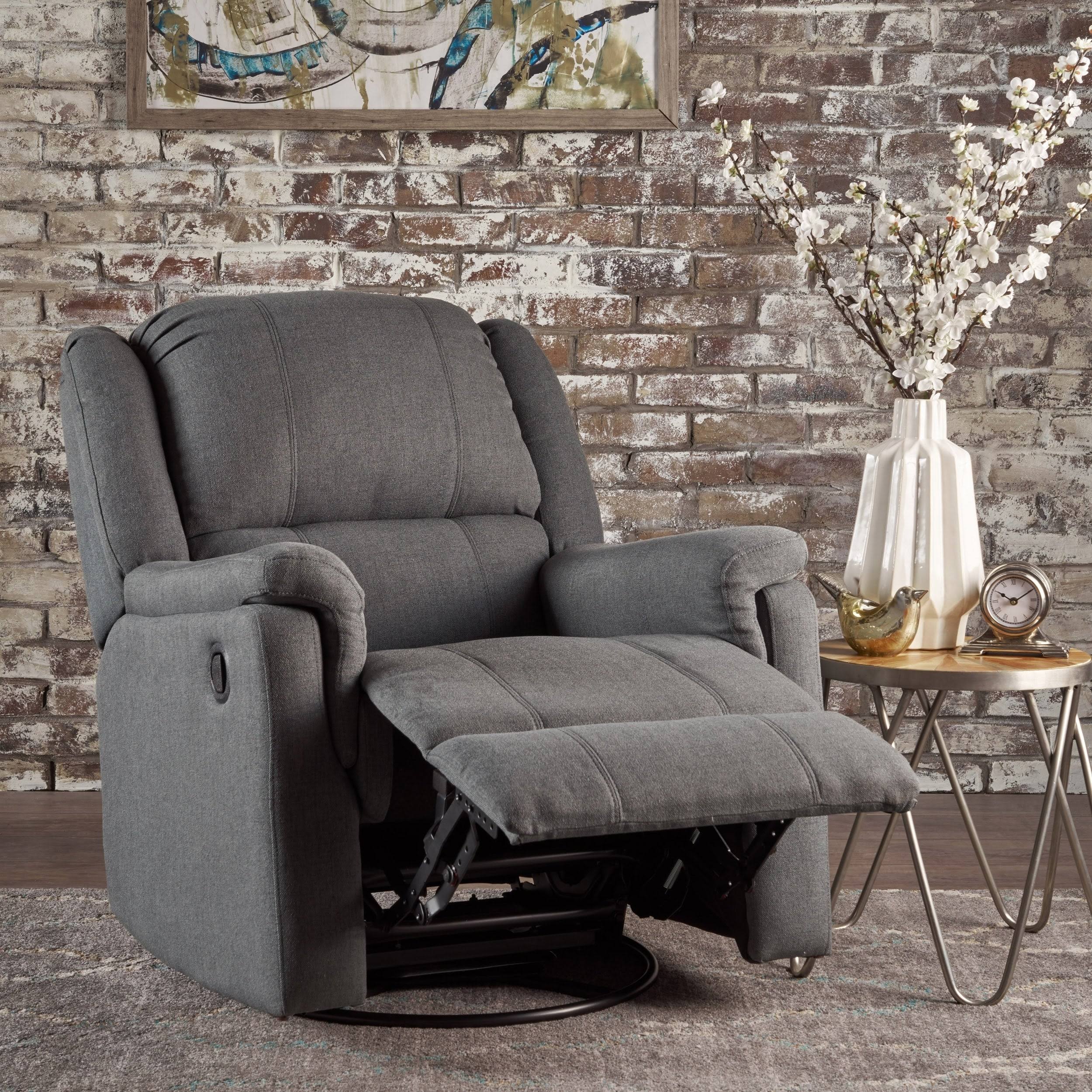 Christopher Knight Home Jennette Fabric Swivel Gliding Recliner by, Gray