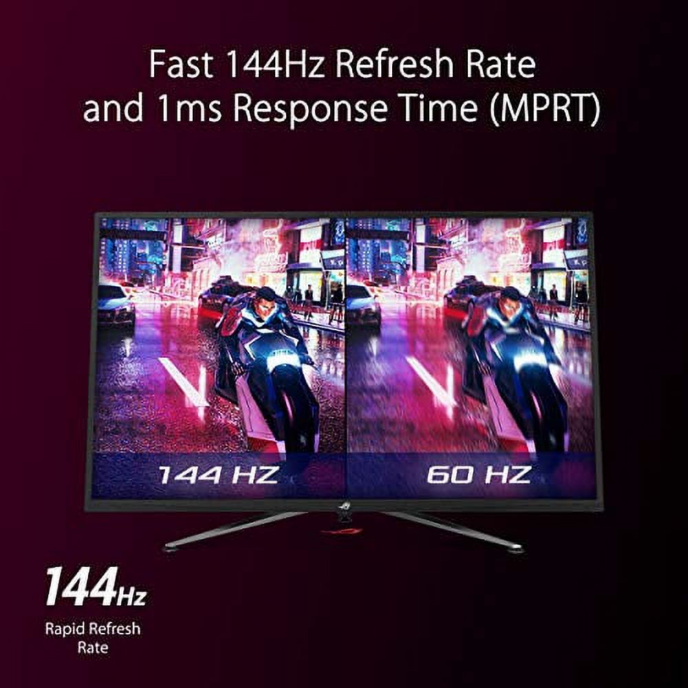 ASUS ROG Swift PG43UQ 43? 4K HDR DSC Gaming Monitor, (3840 x 2160), 144Hz, G-SYNC Compatible, 1ms, Eye Care, DisplayHDR 1000, DisplayPort HDMI USB, Aura Sync