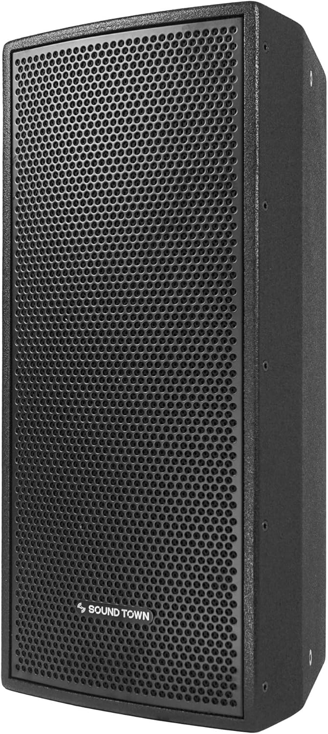 Sound Town Pair of CARME Series Dual 8 2-Way Passive Professional Loudspeaker, Black with Compression Driver and U Bracket for Installation, Live Sound, Karaoke, Bar, Church (CARME-U208B-PAIR)