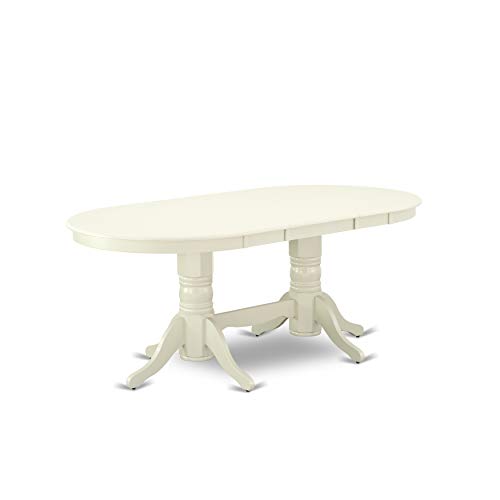 East West Furniture Vancouver 9 Piece Set Includes an Oval Dining Table with Butterfly Leaf and 8 Kitchen Chairs, 40x76 Inch, VAKE9-LWH-W