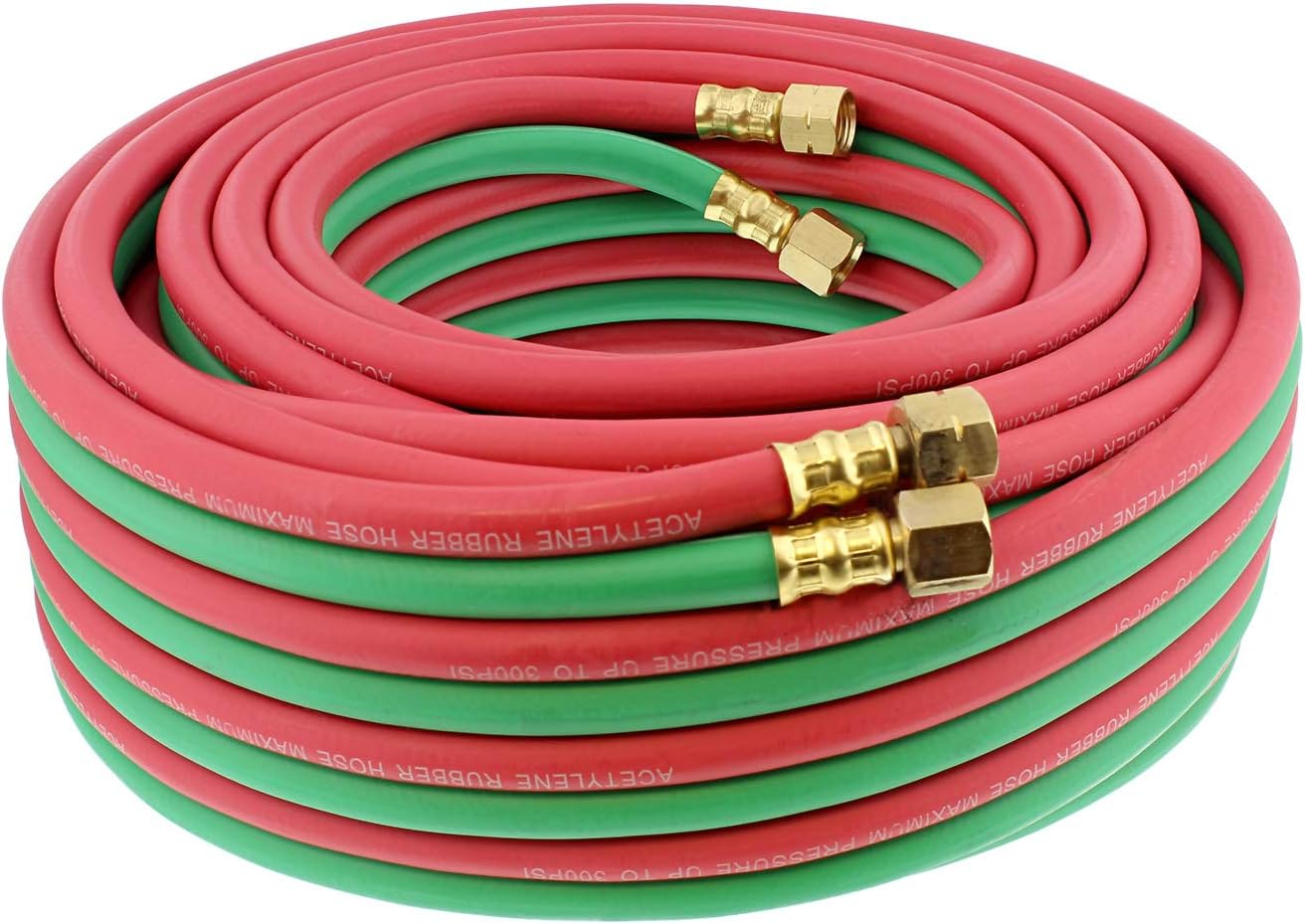 ABN Oxygen Acetylene Hose 1/4 Inch B Fittings Twin Welding Hose Oxy Acetylene Torch Hose Cutting Torch Hoses, 25 Foot