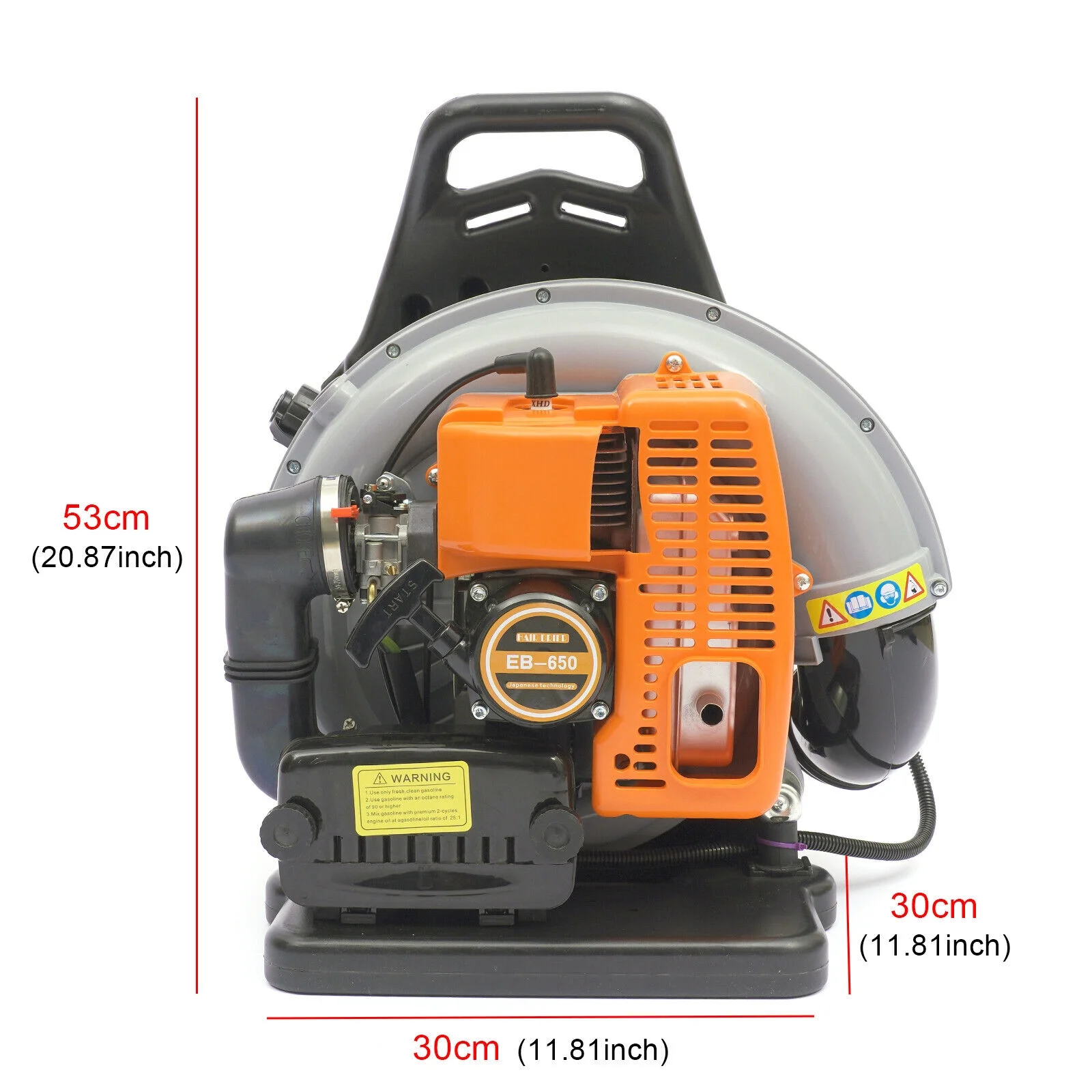 65CC 3.6HP Backpack Leaf Blower,2-Cycle Portable Backpack Blower Gas Powered, 635-CFM, Powerful Clearing Performance & Ergonomic Harness System, Air Blower for Garden Snow Dirt Debris