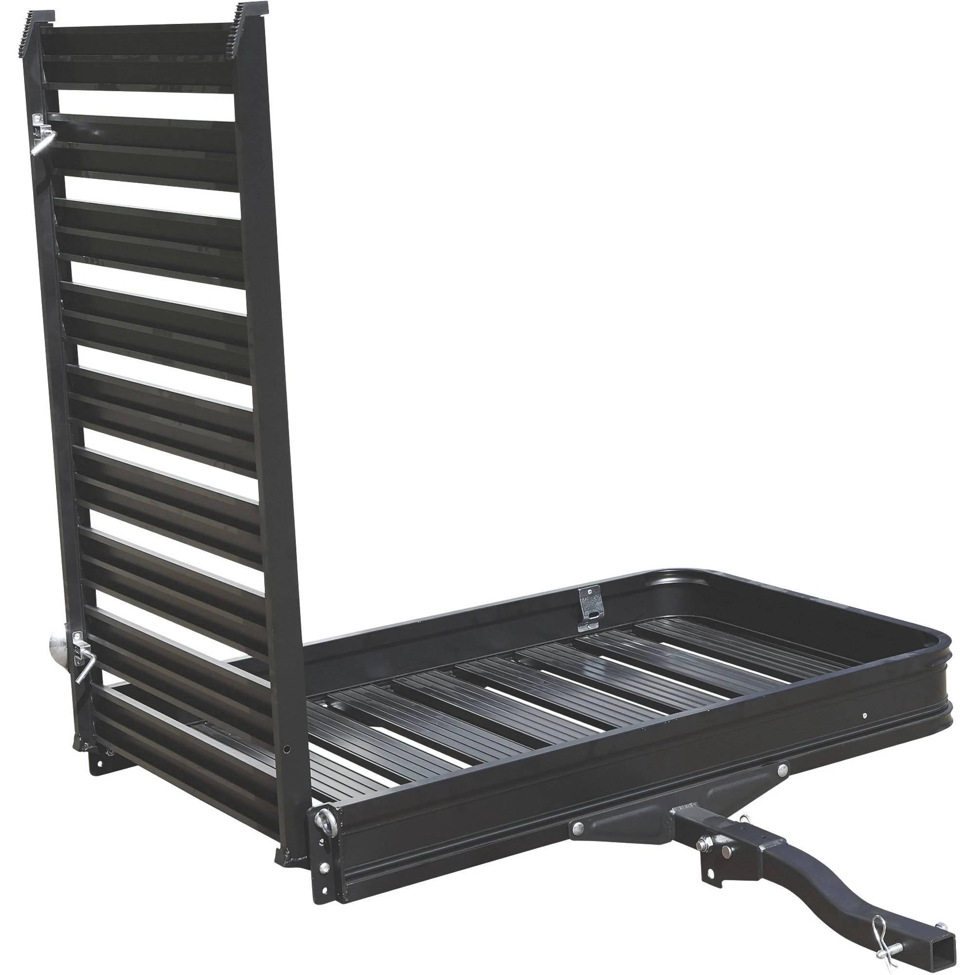 Ultra-Tow Aluminum Hitch Cargo Carrier with Ramp - 500-Lb. Capacity, Black, 60inch x 30inch x 4inch