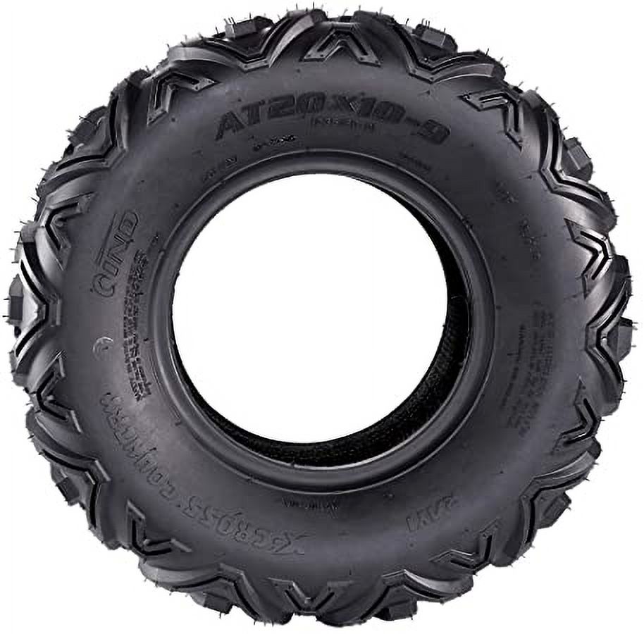Set of 2 Sport Quad ATV Tires 20x10x9 20x10-9 20 10 9 Rear Off-Road Tire, 6PR, Speed Rating F, Racing UTV Tire