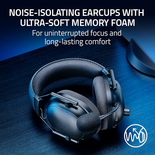 Razer BlackShark V2 Pro Wireless Xbox Gaming Headset: 50mm Drivers - Super Wideband Mic - Noise Isolating Earcups - for Xbox, PS5, Nintendo Switch 2, PC, Mac - Bluetooth, USB-C - 70hr Battery - Black