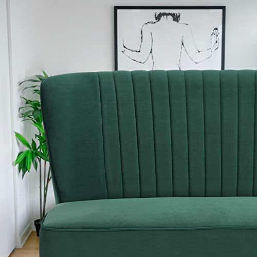 Artdeco Home Loveseat Sofa Mid-Century Modern Armless Love Seat Accent Chair, Cushioned with Comfortable and Supportive Foam, for Small Space (Velvet Gray, Accent Chair)