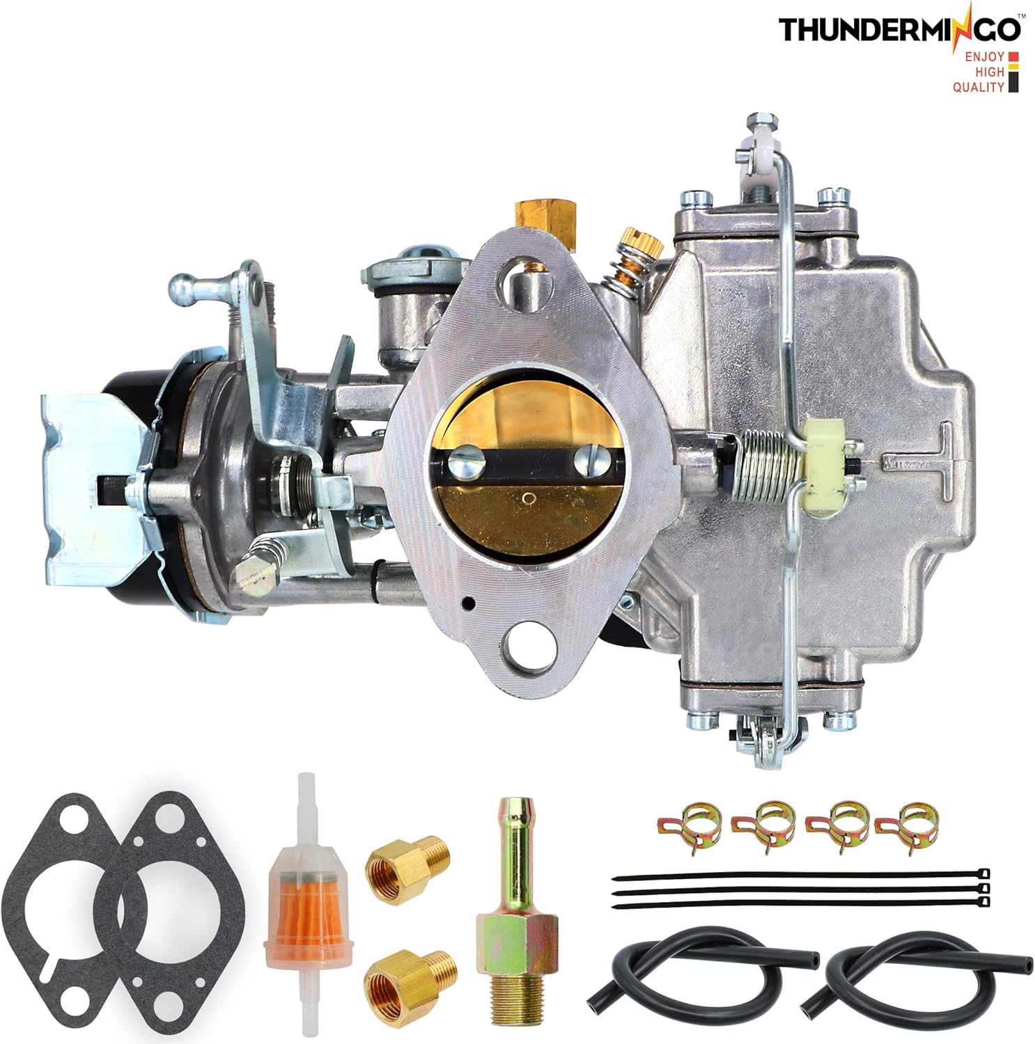 THUNDERMINGO 1 Barrel Autolite 1100 Carburetor Fits For 1964-1968 Ford Mustang Falcon Comet 200 223 262 CI Inline 6 CYL 170/200 CID Engines Automatic Choke,Replace ND1101