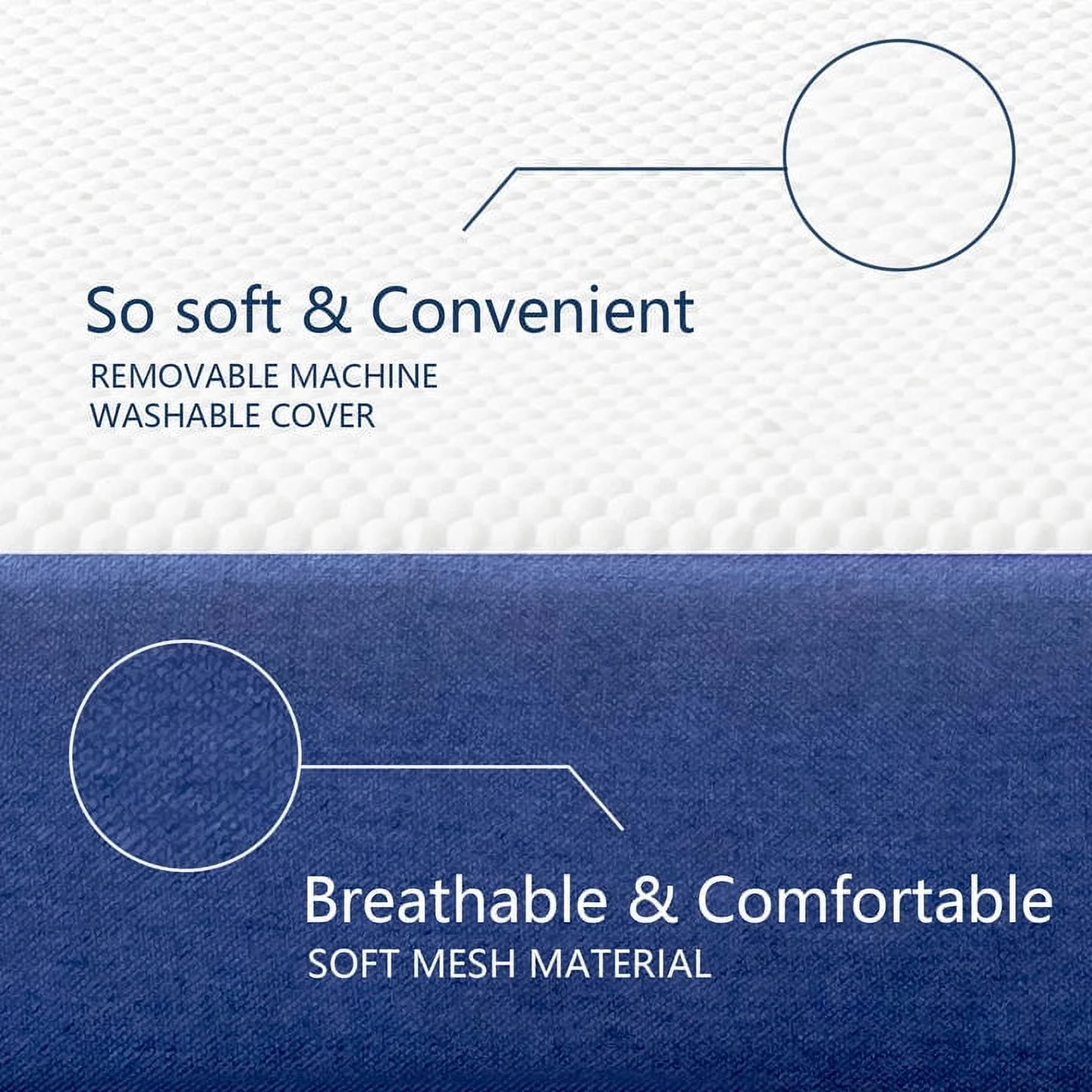 Queen Folding Mattress, Potctz 6 " Tri-Folding Mattress Topper, Folding Memory Foam Mattress with Washable Cover