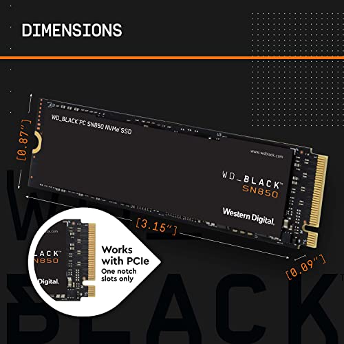 WD_BLACK 500GB SN850 NVMe Internal Gaming SSD Solid State Drive - Gen4 PCIe, M.2 2280, 3D NAND, Up to 7,000 MB/s - WDS500G1X0E