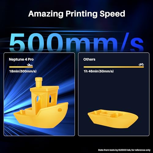 ELEGOO Neptune 3 Pro FDM 3D Printer with Auto Bed Leveling, Dual-Gear Direct Extruder, Dual Lead Screw Drive, Removable Capacitive Screen, 8.85x8.85x11in Large Printing Size