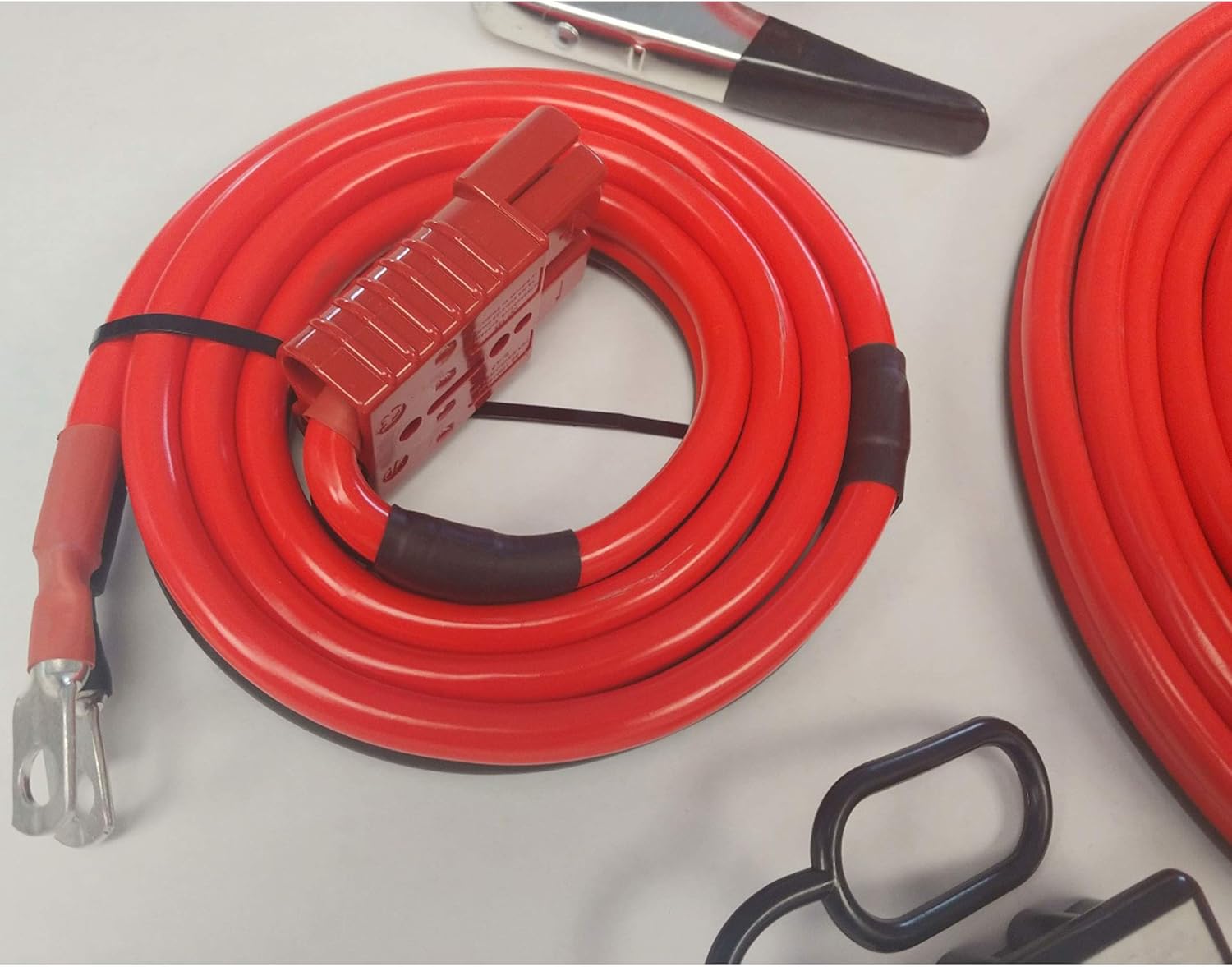1GA 32FT Permanent Installation kit Jumper Battery Cables with QUICK-CONNECT Plug 32Ft Booster Jump-Start Pack of 2