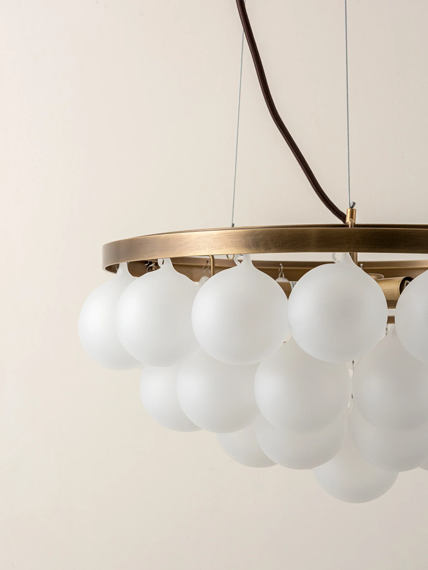 Cloudia - 3 Light small white frosted brass chandelier