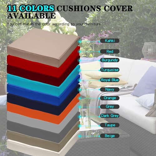 ClawsCover 13Pack Outdoor Seat and Back Cushions Replacement Covers Fit for 7Pieces Wicker Rattan Patio Furniture Set Sectional Couch with Dining Table and Ottoman,Red-Include Cover Only