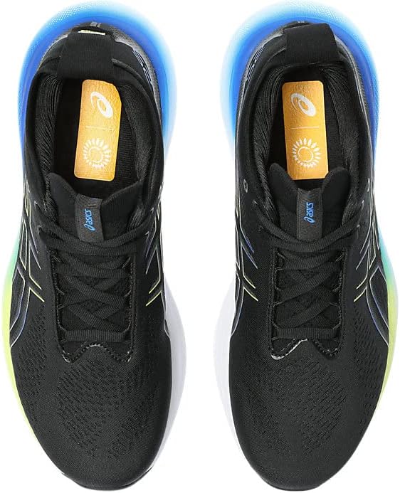 ASICS Men's Gel-Nimbus 25 Running Shoes, 10, Black/Glow Yellow