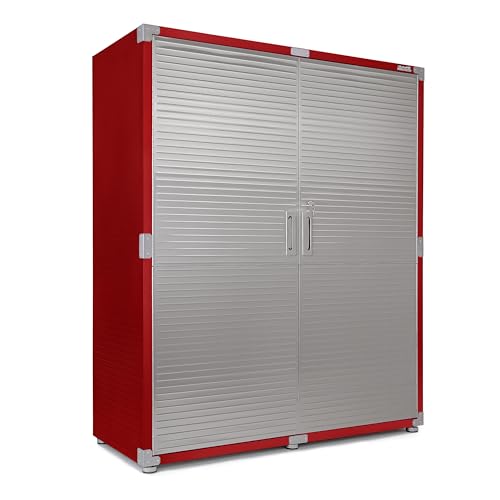 Seville Classics UltraHD Solid Steel Lockable Metal Storage Cabinet Locker Organizer, w/Adjustable Shelves for Garage, Warehouse, Office, Classroom, Granite, 48" W x 24" D x 72" H