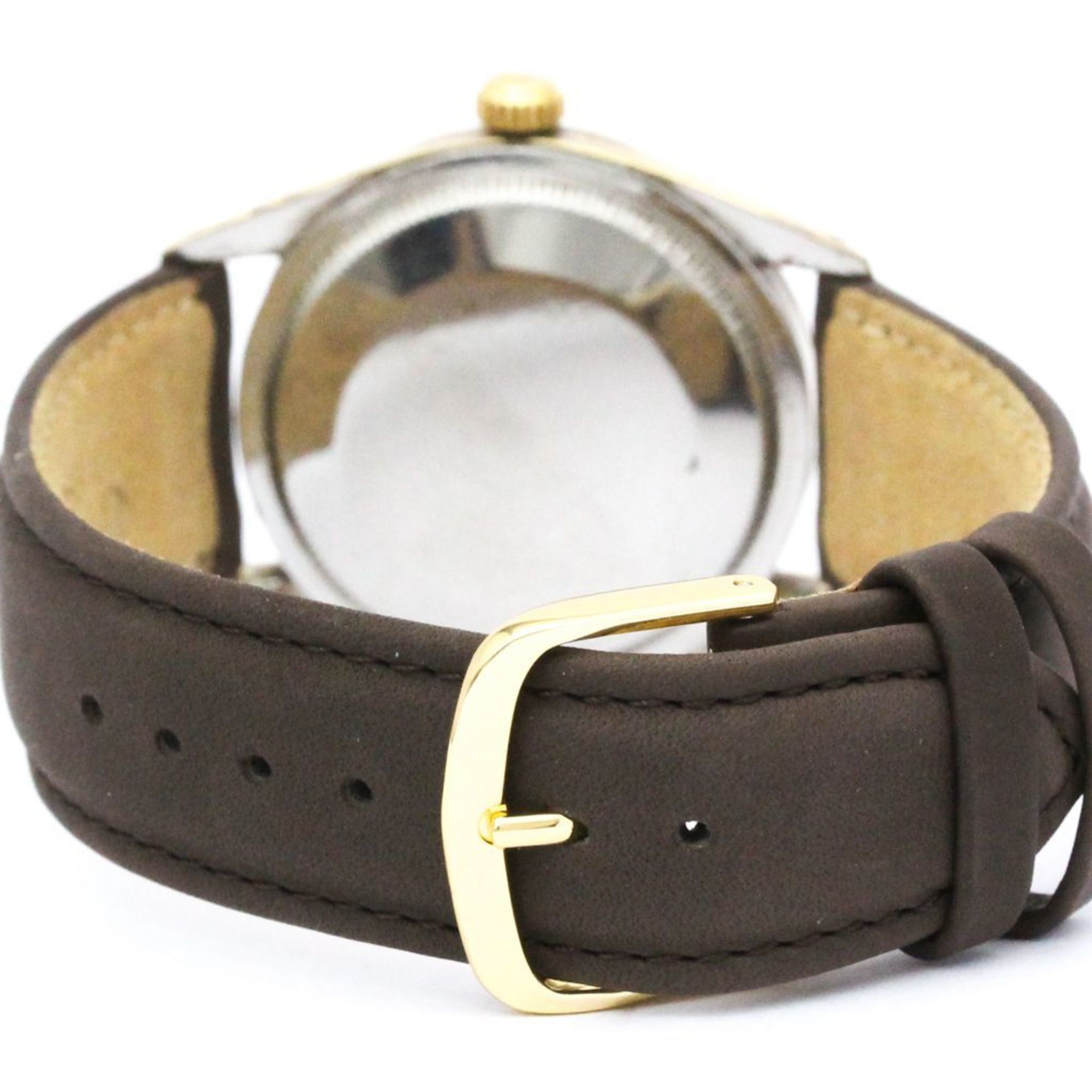 Pre-Owned Vintage ROLEX Oyster Perpetual Gold Plated Leather Watch 1025 BF559169 (Fair)