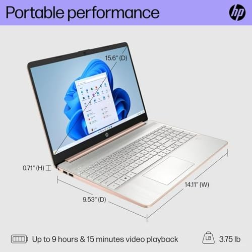 HP Newest 15.6" Anti-Glare HD Laptop, Intel Quad-core Processor, 16GB RAM, 128GB SSD+ 128GB USB Storage, Up to 11 hrs Long Battery, Win11 S, Silver