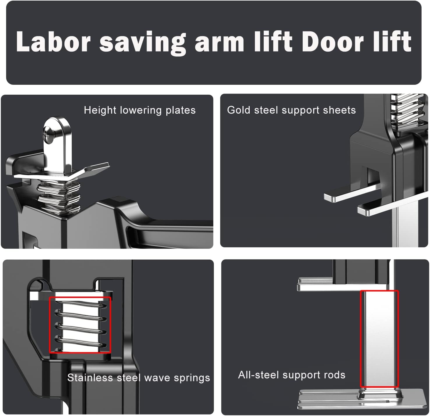 2 Packs Labor-Saving Arm Height Adjuster Lifting Device, Hand Lifting Tool Jack, Drywall Lifts, Furniture Jack for Door, Cabinet, Wall Tile, Lifting Height 9.8Inch, Maximum 260 Pounds Pack of 2