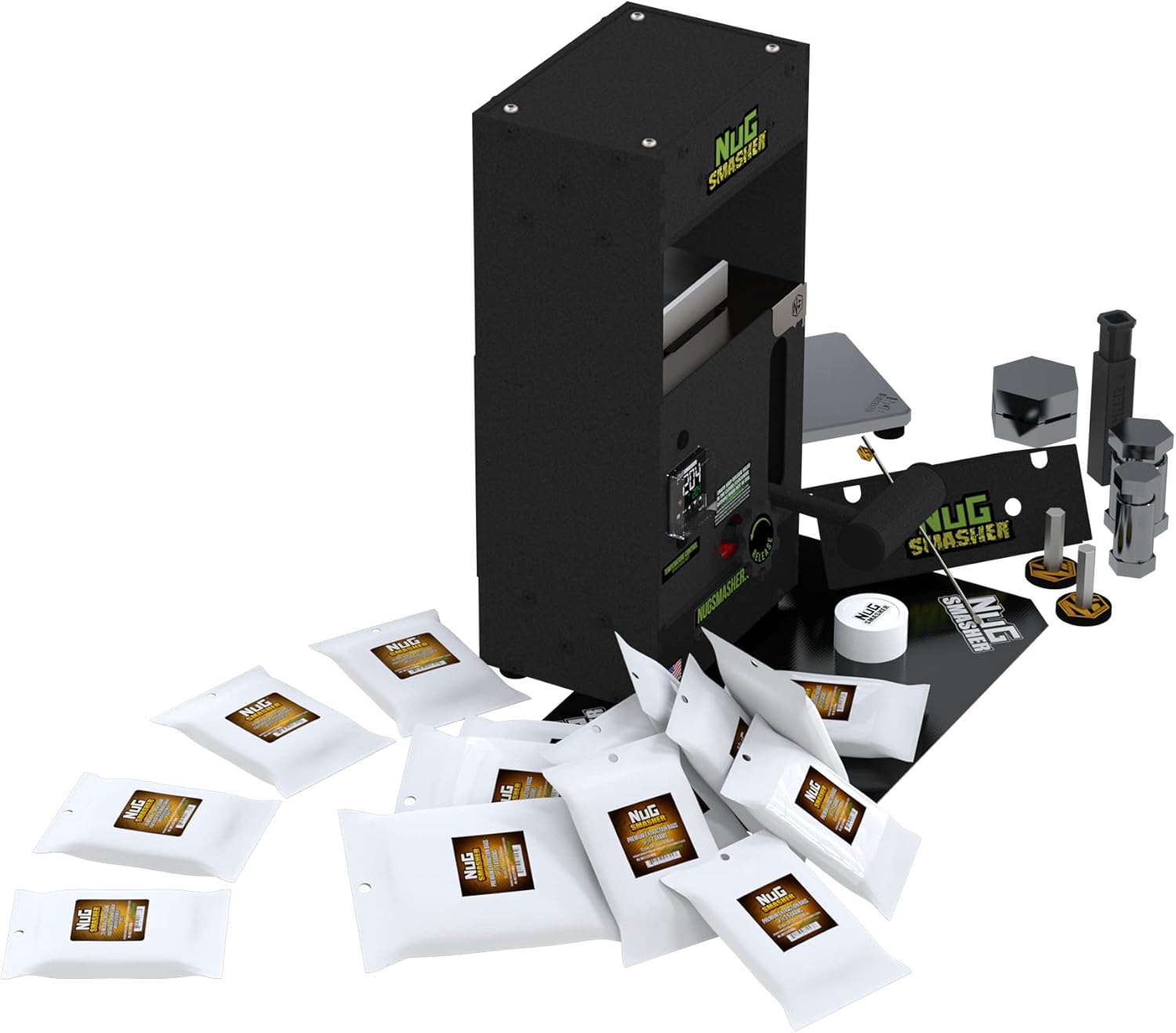 NS OG Basic Bundle Includes: OG, (7) Packs of Premium Press Bags, Silicone Mat, Magnet, and a Everything Tool."Rosin Made Simple"