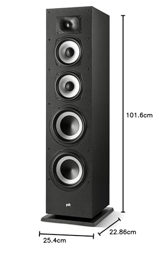 Polk Monitor XT10 Home Subwoofer, 10" Deep Bass Woofer, 100W Class D Amplification, Dolby Atmos, Auro 3D & DTS:X Compatible, Black