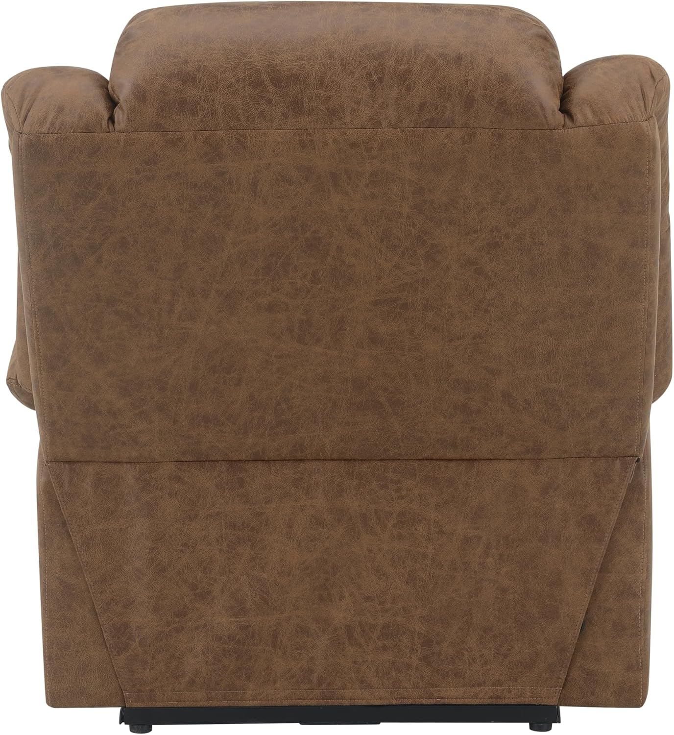 VOXIV Power Lift Recliner Chair for Elderly with Heat and Massage Lay Flat Lift Chairs for Seniors Infinite Position Extended Footrest Cup Holder Pockets Brown Leather Aire