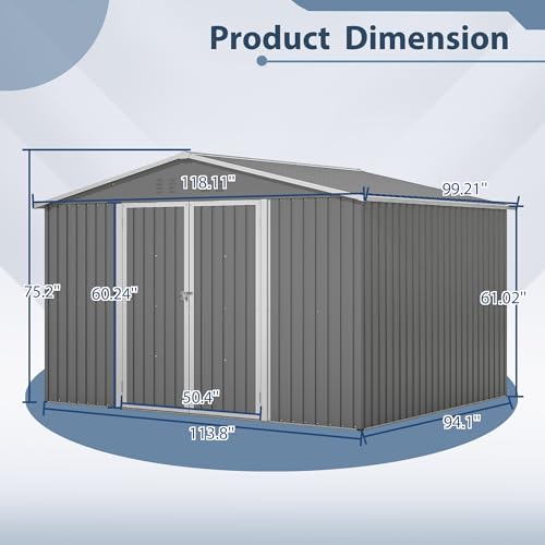 6x4 Ft Outdoor Storage Shed, Heavy-Duty All-Weather Tool Shed with Lockable Doors, Durable Resin Construction for, Patio & Backyard Organization Black