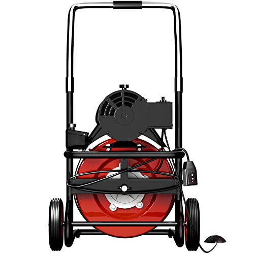 VEVOR Drain Cleaner Machine 100 ft x 1/2 inch for 2 inch to 4 inch(50-100mm) Pipes, 550W Open Drain Cleaning Machine 1700 RPM Electric Drain Auger with Cutters Glove Drain Auger Sewer Snake
