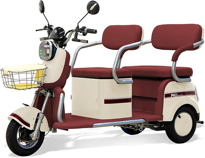 Massimo MGC E-Trike Mini – Compact Electric Trike for Urban and Neighborhood Travel (Ivory)