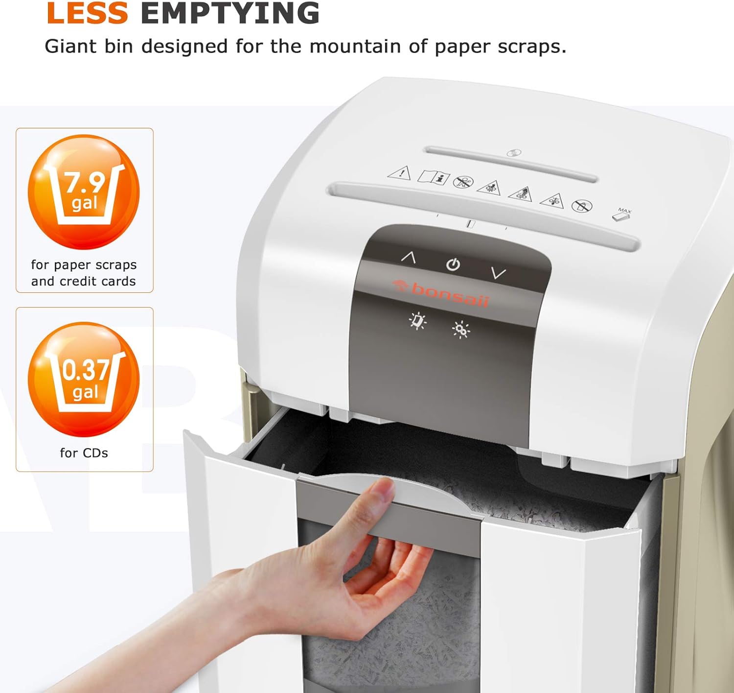 Bonsaii 60-Mintues Super Micro-Cut Paper Shredder, P-5 High Security Heavy Duty Shredder for Office, CD/Credit Cards Ultra Quiet Shredder for Home Office Use, 6-Sheet Capacity/Touch Operation(4S16)
