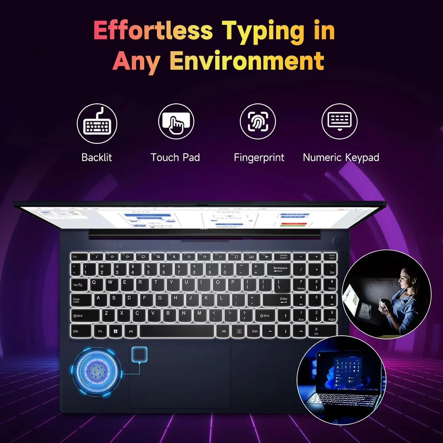 15.6" FHD Business Laptop 32GB RAM 1TB SSD AMD Ryzen 5 3500U Processor 65W Fast Charging Fingerprint Backlit Keyboard Win 11 Stylish Practical Laptop for Work Study Life (Blue)