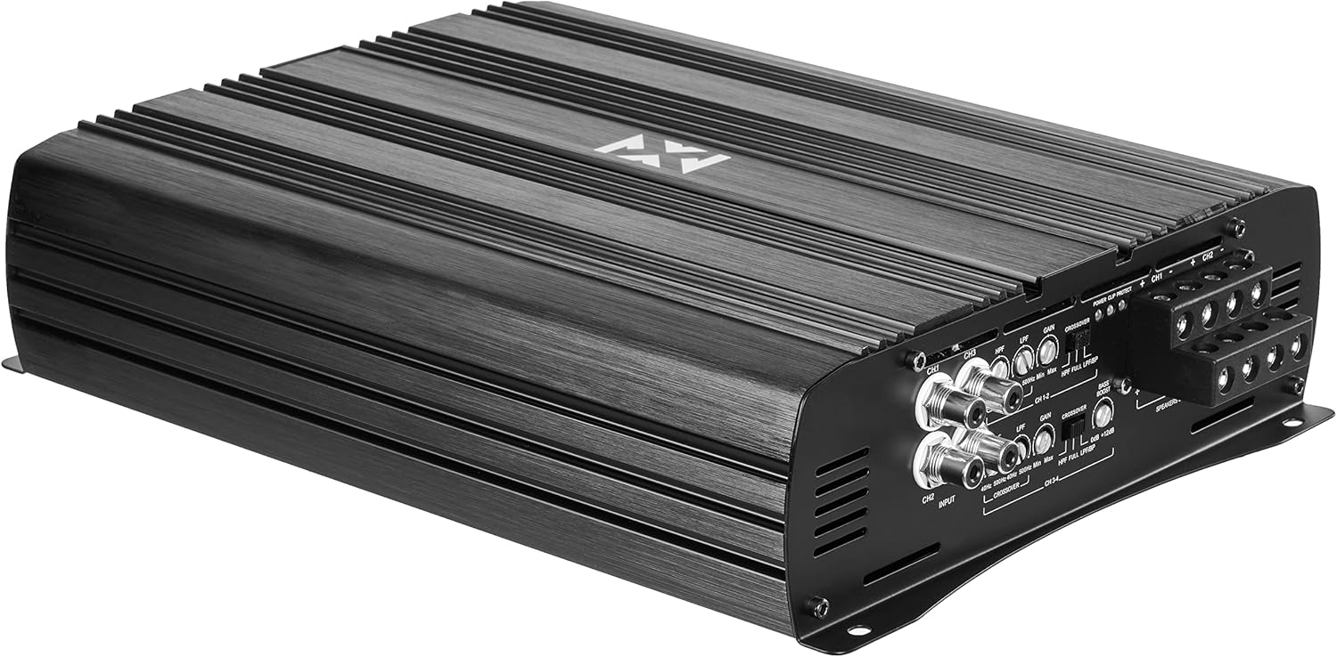 NVX XAD41 1200W RMS 1-OHM Stable Full Bridge Class D High Power Competition Full Range Bridgeable 4-Channel Car Audio MOSFET Amplifier
