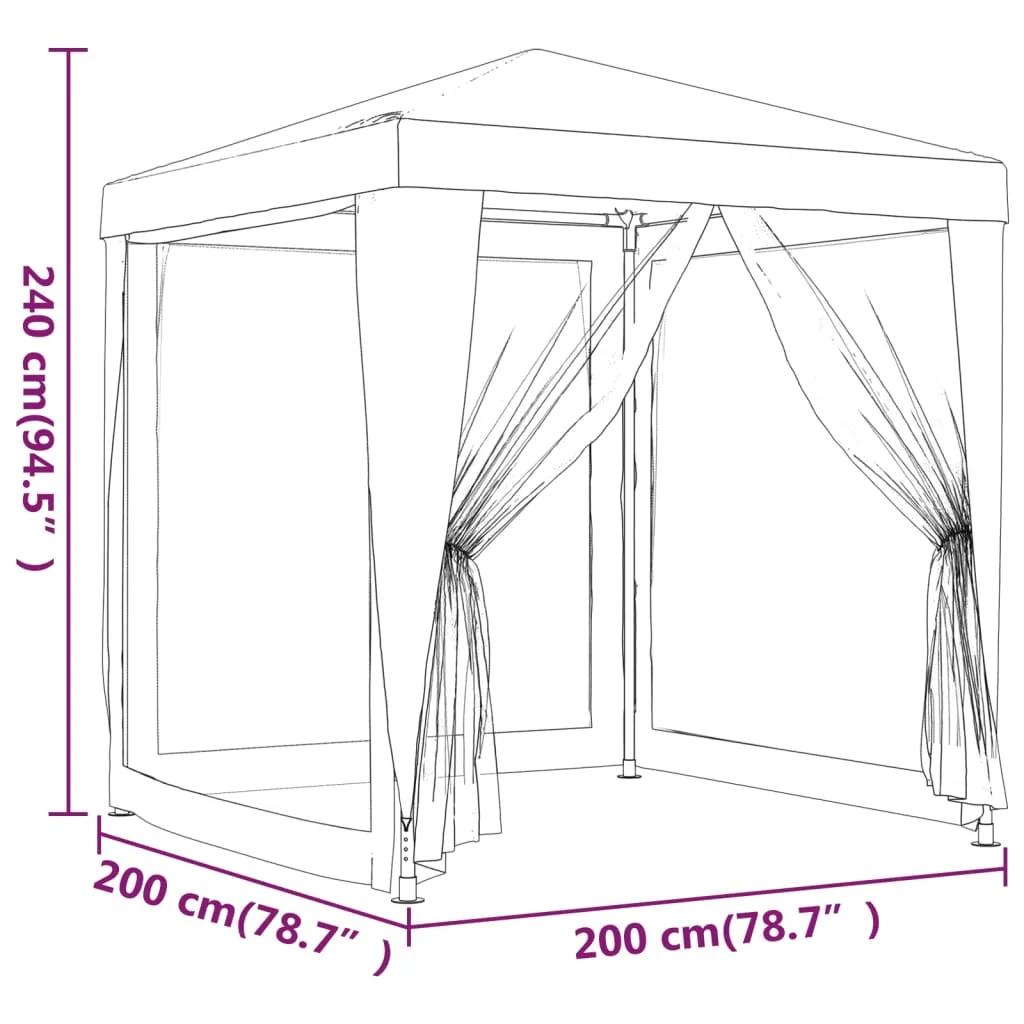 Gecheer Party Tent with 4 Mesh Sidewalls Blue 6.6'x6.6' HDPE