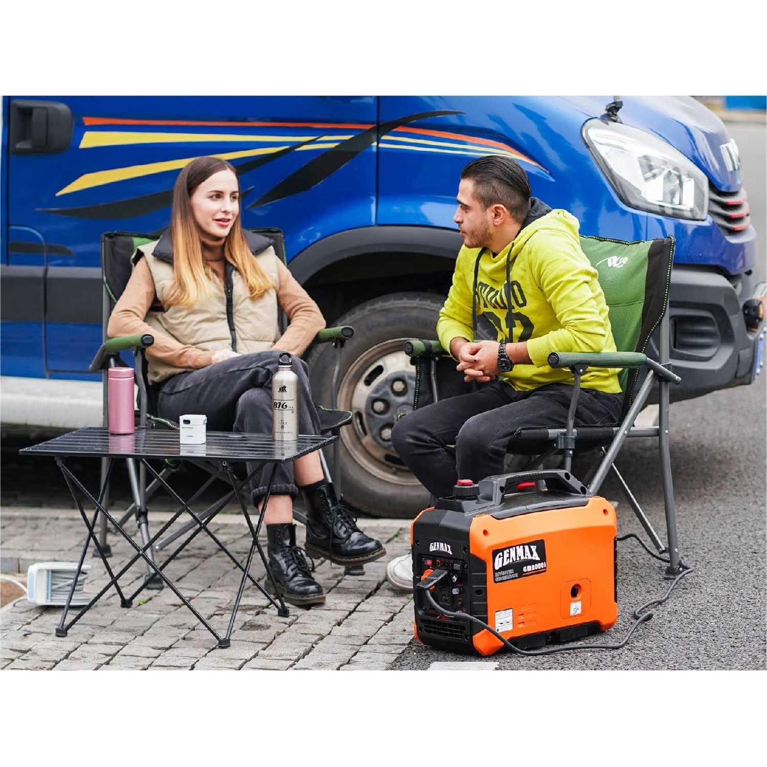 GENMAX 2000 Watt Recoil Start Gasoline Powered Inverter Generator with Super Quiet 79 cc Engine