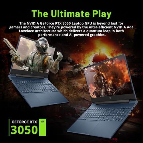 HP Victus 15.6" 144Hz FHD Gaming Laptop, Intel i5-12450H, 32GB RAM, 1TGB PCIe SSD, NVIDIA GeForce RTX 3050, Backlit Keyboard, Win 11 Pro, Blue, 256GB Docking Station Set