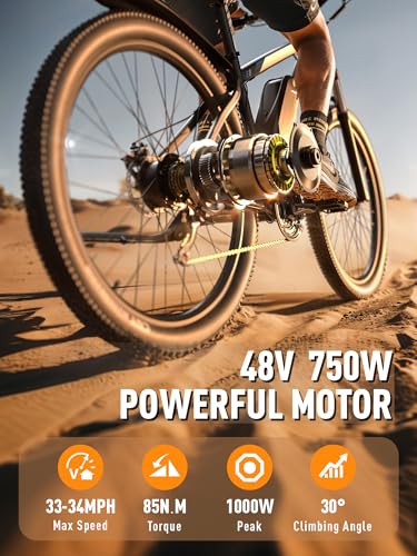 E·Bycco 29” Electric Bike for Adults, 48V 17.5AH Battery, 750W Peak 1000W Electric Mountain Bike, Up to 70 Miles 34MPH Ebike with 21-Speed, Electric Bicycle E-Bike for Commuter, UL 2849 Certified