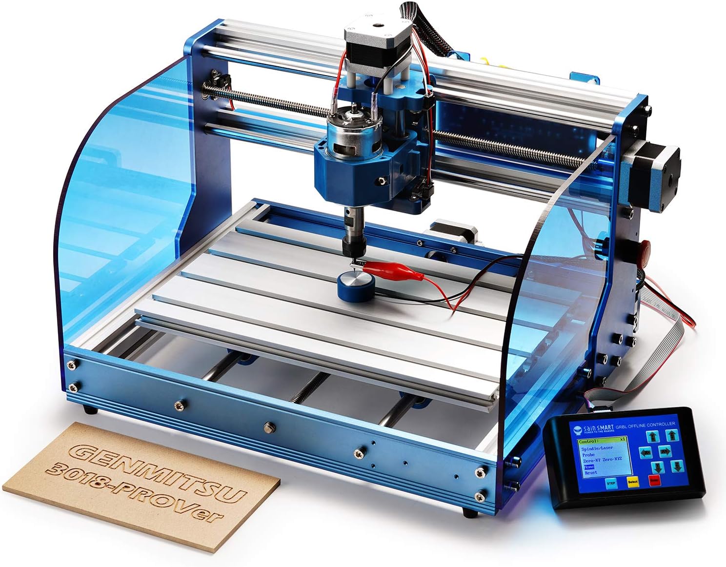 SainSmart Genmitsu 3018-PROVer Desktop CNC Router Machine with GRBL Offline Control, Limit Switches & Emergency-Stop, XYZ Working Area 300 x 180 x 45mm, Wood Carving Machine