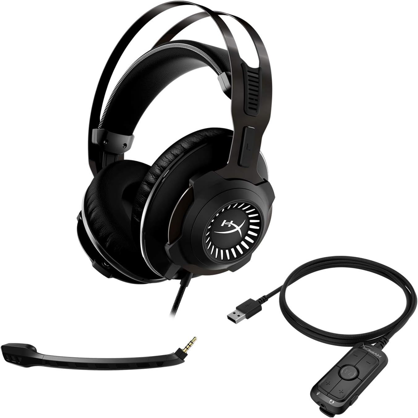 HyperX Cloud Revolver - Gaming Headset with HyperX 7.1 Surround Sound, Signature Memory Foam, Premium Leatherette, Steel Frame, Detachable Noise-Cancellation Microphone