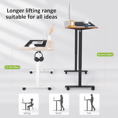 farexon Electric Standing Desk 55 x 24In with Charging Station, Stand up Desk with Oversized Mouse Pad, 2 USB Ports & 3 Power Outlets, 4 Caster, 4 Preset Heights Easy to Set（Brown）