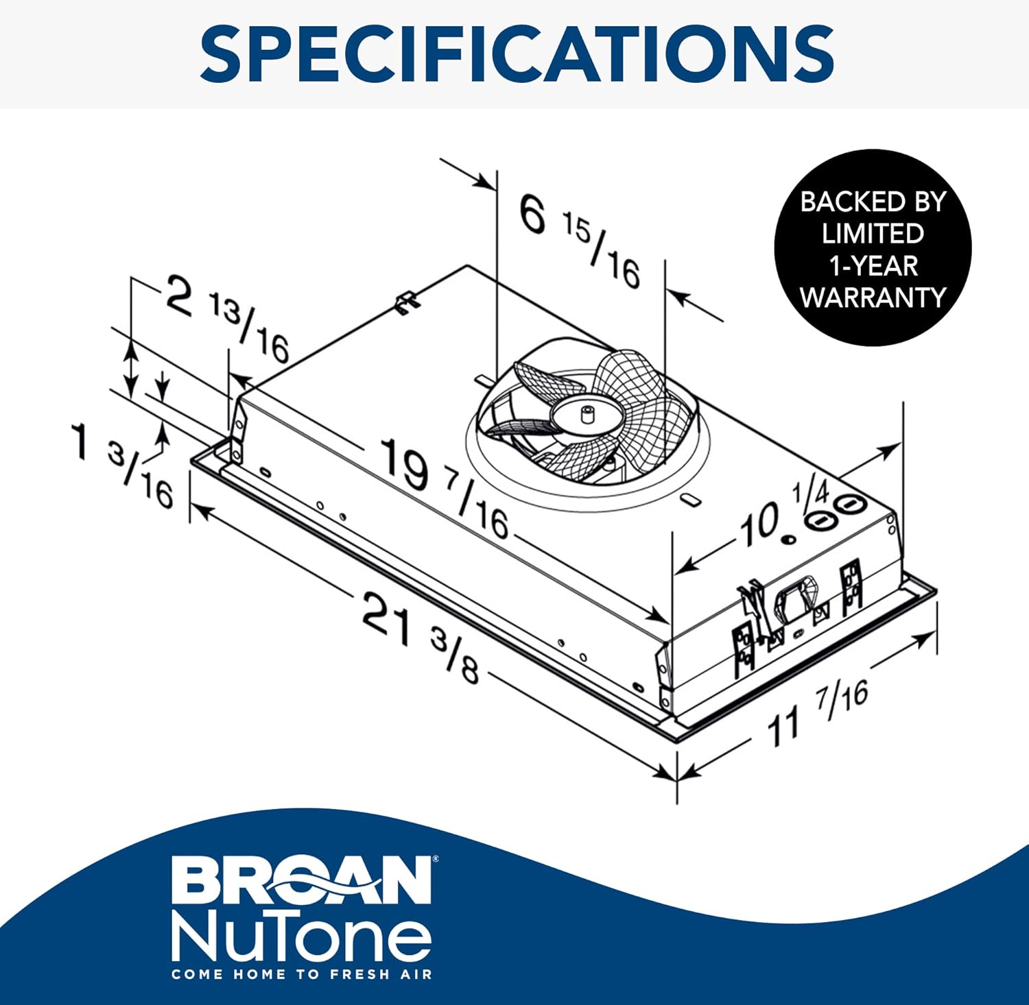 Broan-NuTone PM300SS Custom Power Pack Range Hood Insert with 2-Speed Exhaust Fan and Light, 300 Max Blower CFM & LB30SS Optional Box Power Pack Hoods, Stainless Steel, 30-Inch Range Liner