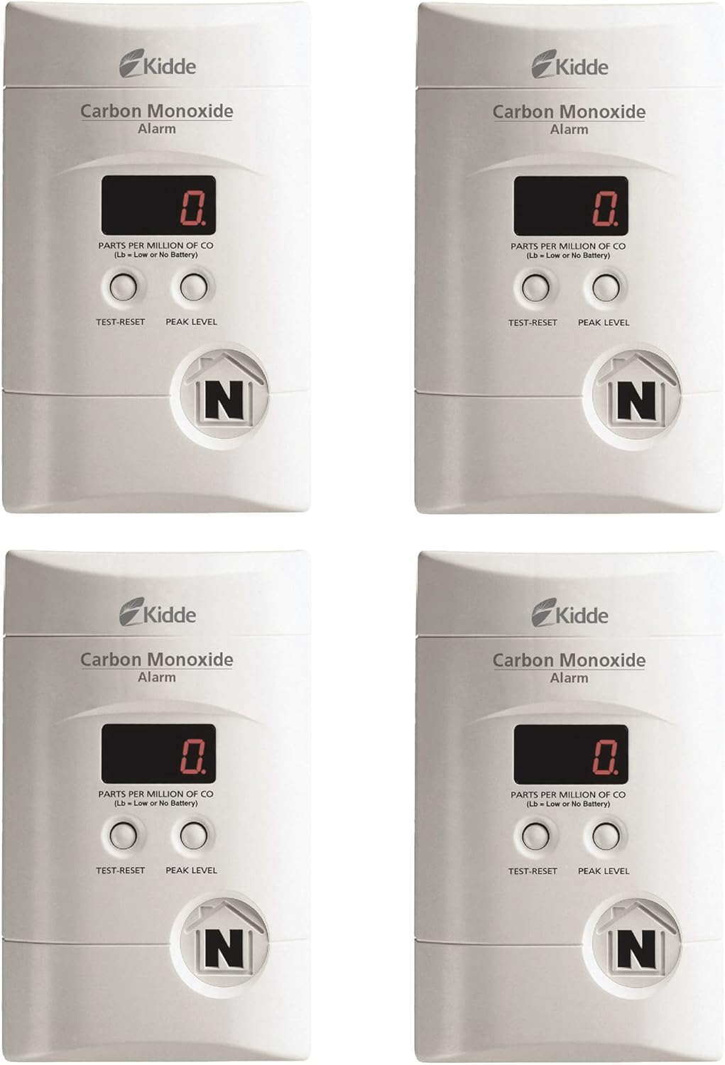 Kidde Nighthawk Carbon Monoxide Detector, AC-Plug-in with Battery Backup, Digital Display, Pack of 2