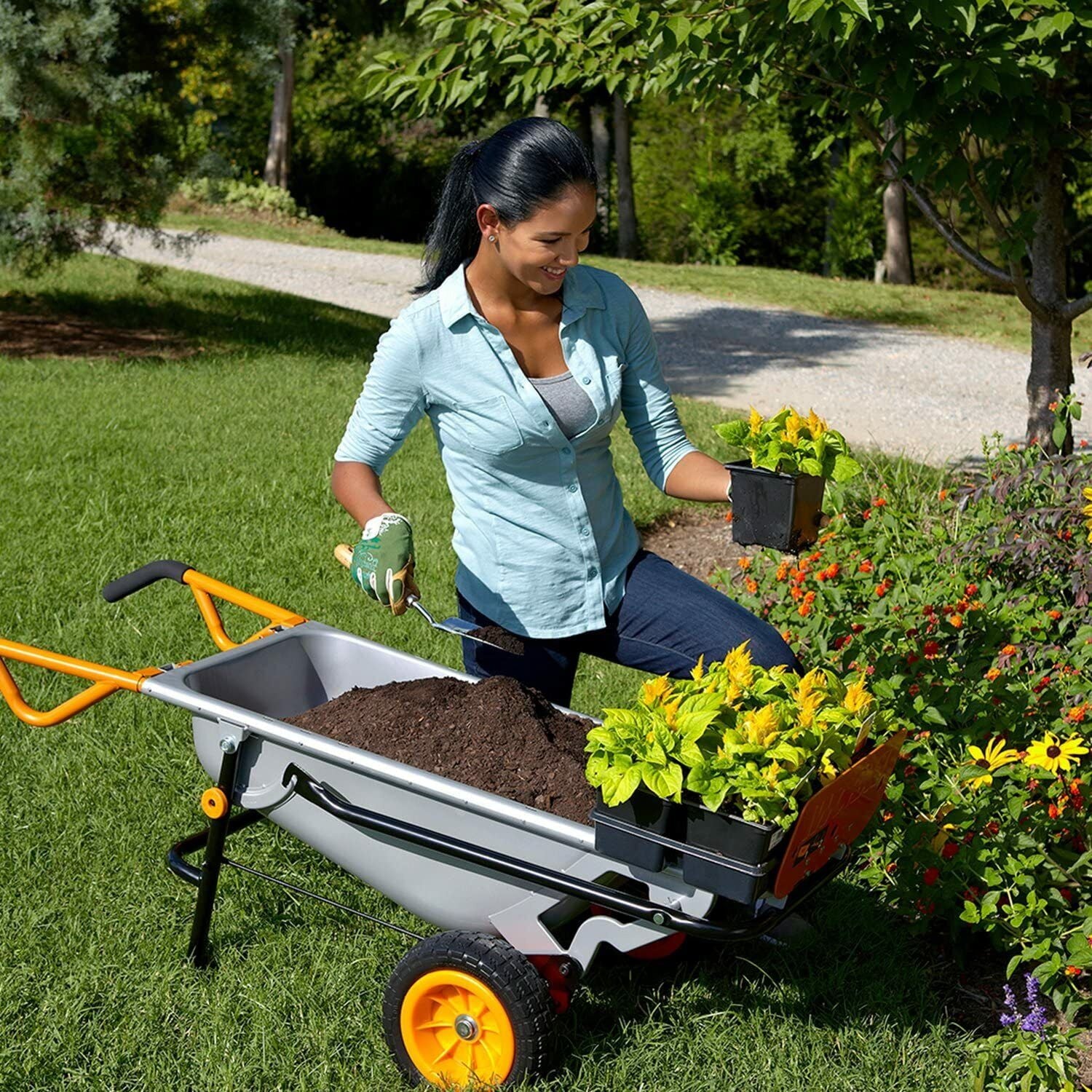 Worx WG050 Aerocart 8-in-1 Yard Cart / Wheelbarrow / Dolly