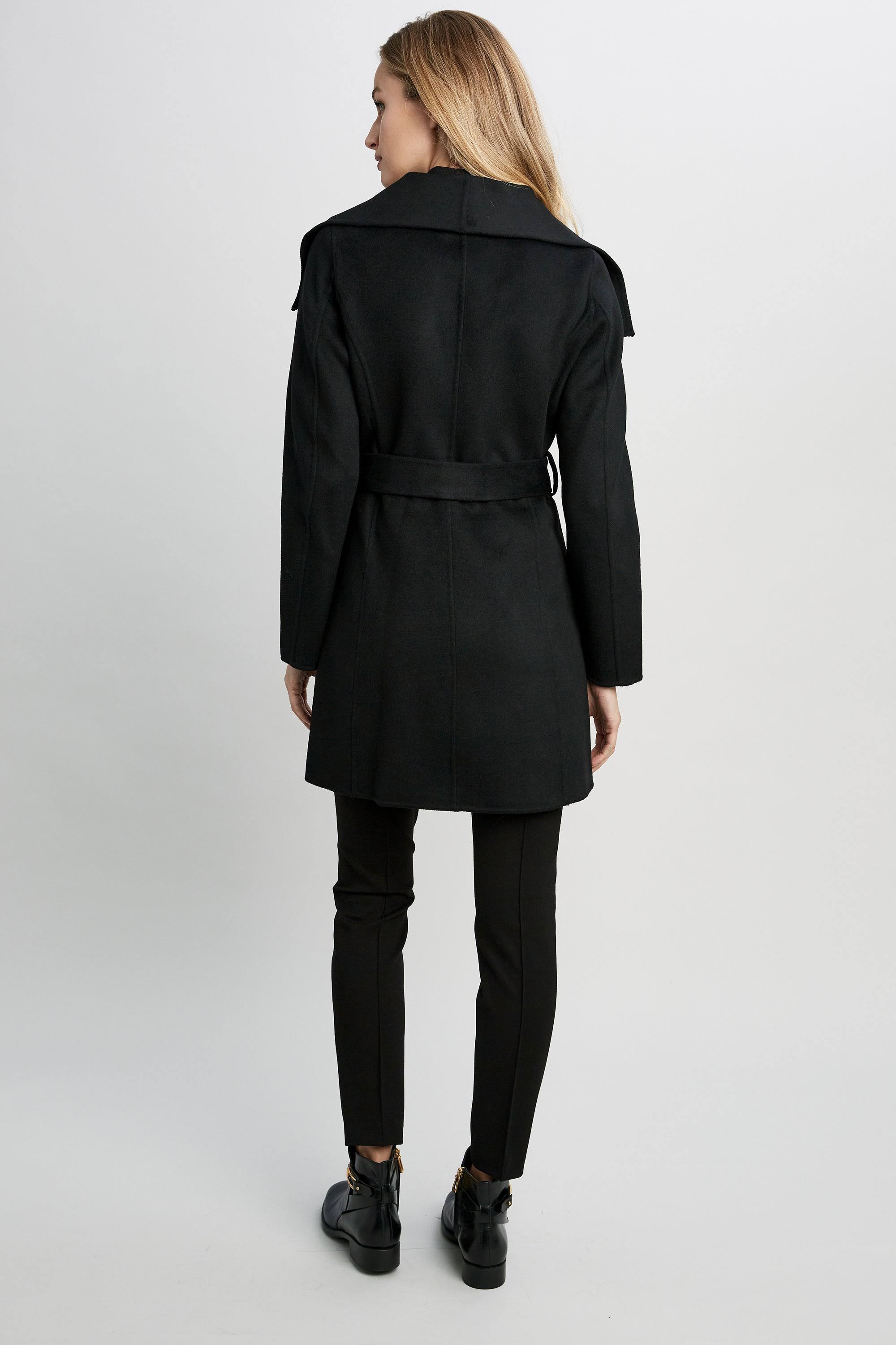 Tahari Ella Belted Wrap Coat - Black