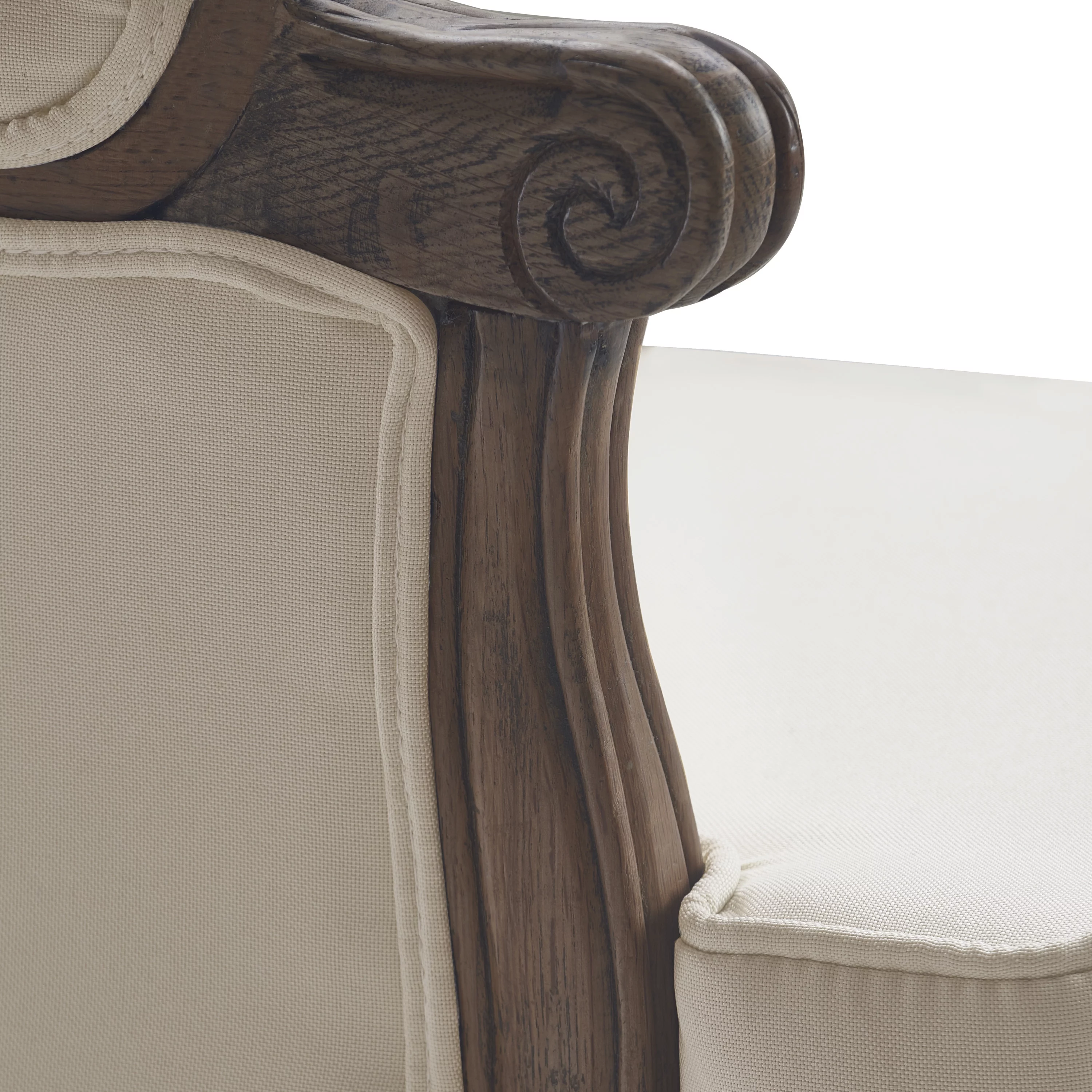 Finch Louis French Country Upholstered Accent Armchair, Cream Color