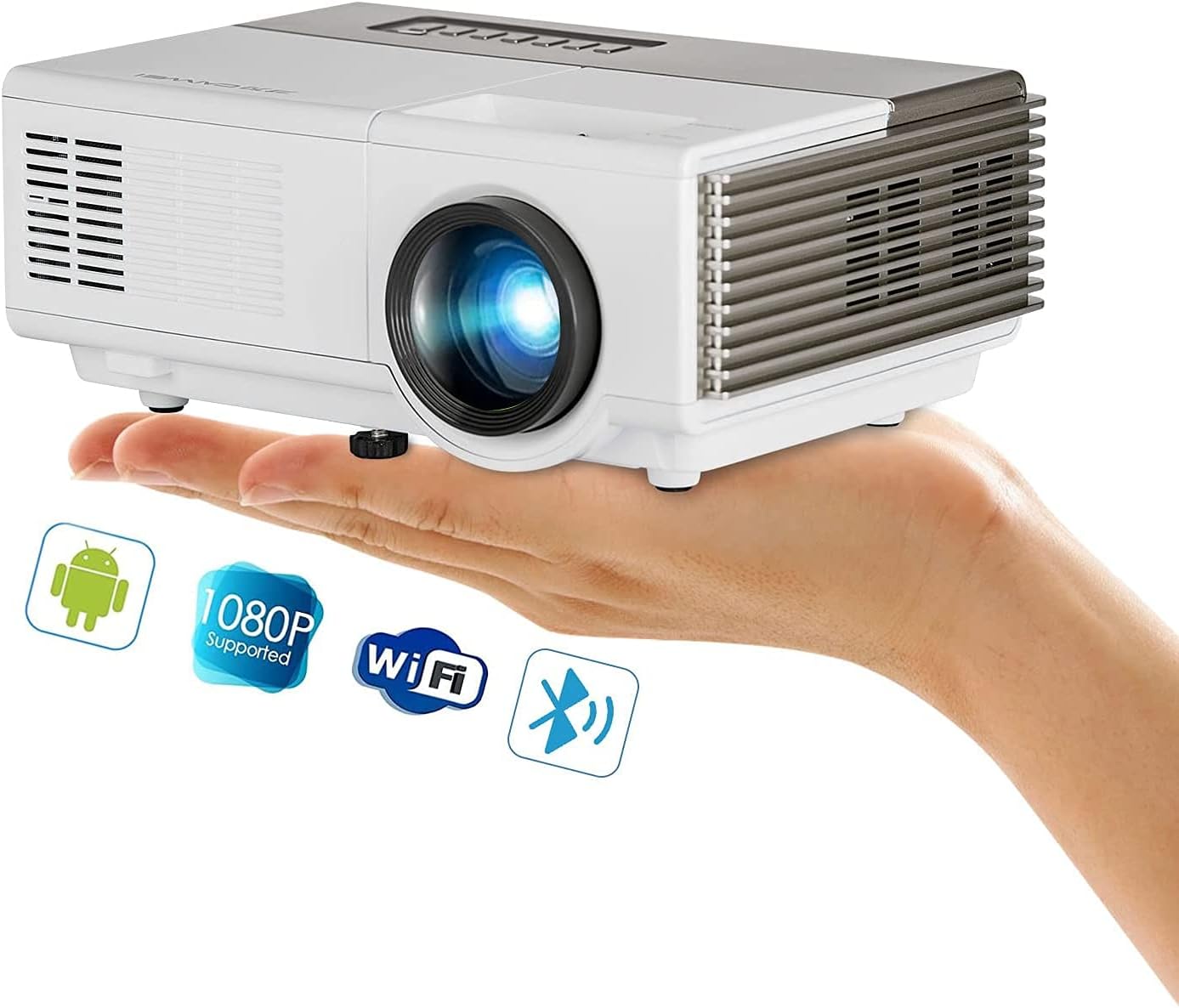 WiFi Projector with Bluetooth Home Theater Projector 1080P HD 7200 Lumens LCD Projector Support AirPlay HDMI USB VGA AV Audio Smart Wireless Projector for Sports Games Outdoor Movies Camping