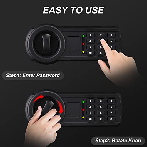 Tenamic Safe Box 2.2 Cuft Fireproof Waterproof Home Safe, Keypad Large Lock Box Cabinet Safes, Solid Alloy Steel Office Hotel Home Safe, Black