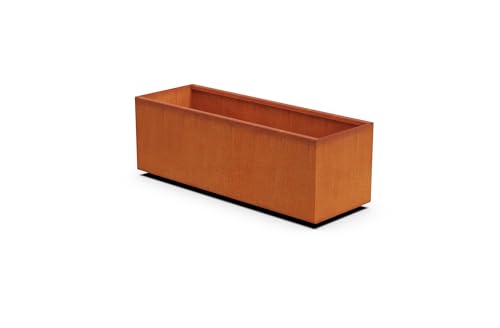 Corten Steel Planter Rectangle Rustic Metal Garden Box, 72" Length 20" Width 24" Height, Heavy Duty | Made in USA | Fully Assembled | Commercial Residential | with Drain Holes