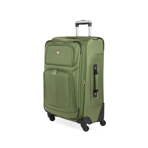 SwissGear Sion Softside Expandable Luggage, Black, Checked-Large 29-Inch